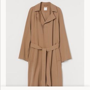 H&M Women’s Tan Brown Tie Belt Lightweight Trenchcoat